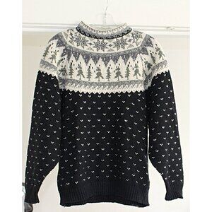Vintage Eddie Bauer Fair Isle Ski Sweater, Holiday, Cowichan - Med - Hong Kong